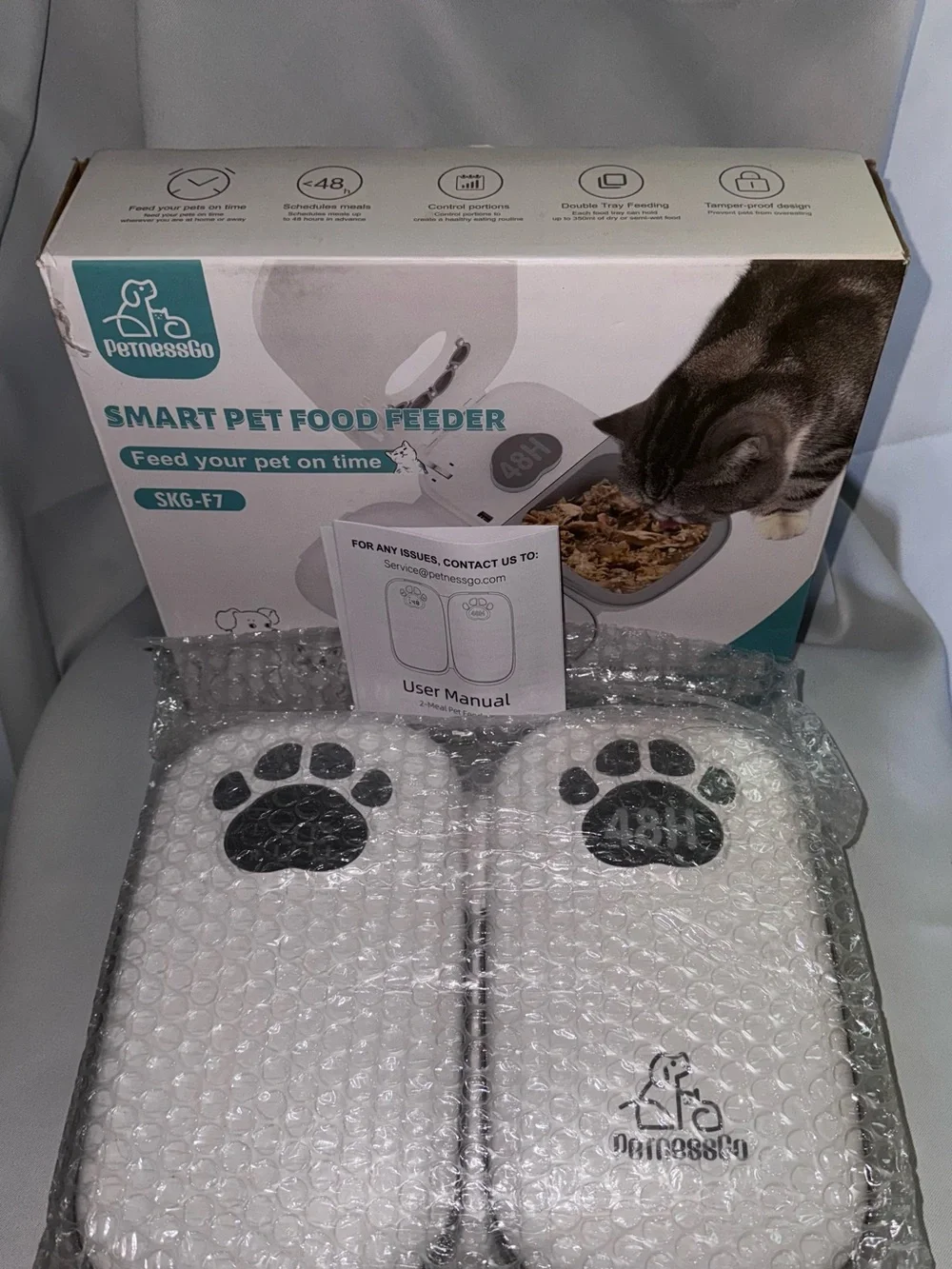Automatic Smart Pet Food Feeder - White